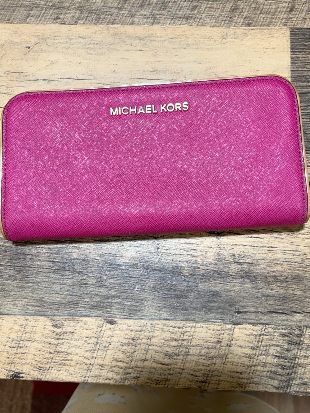Michael Kors Hot Pink Zip Around Continental Wallet